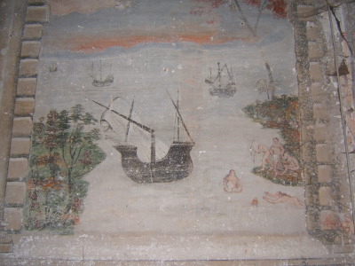 Affresco dipinto all’interno del Palazzo dei Conti Sangueneda
